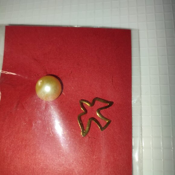 Lot 2 Pins Brooches Golden Bird Pearl Vintage pcs old granny chic academia - Picture 4 of 6